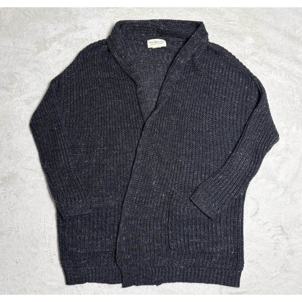 Ralph Lauren Denim & Supply Womens XS Oversized Cardigan Gray Fits Large Pockets